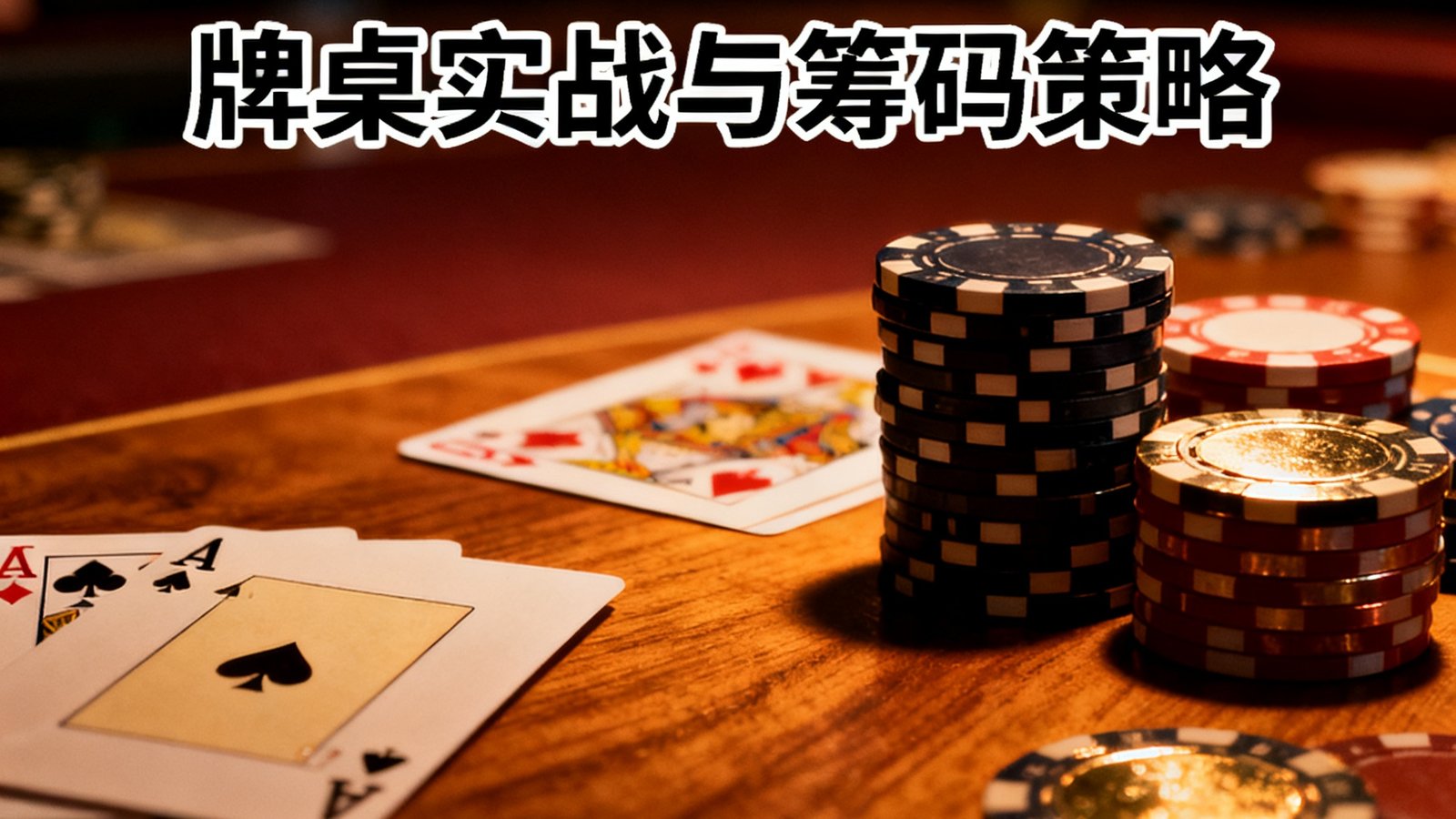 炸金花技巧文章封面：牌桌氛围与筹码特写